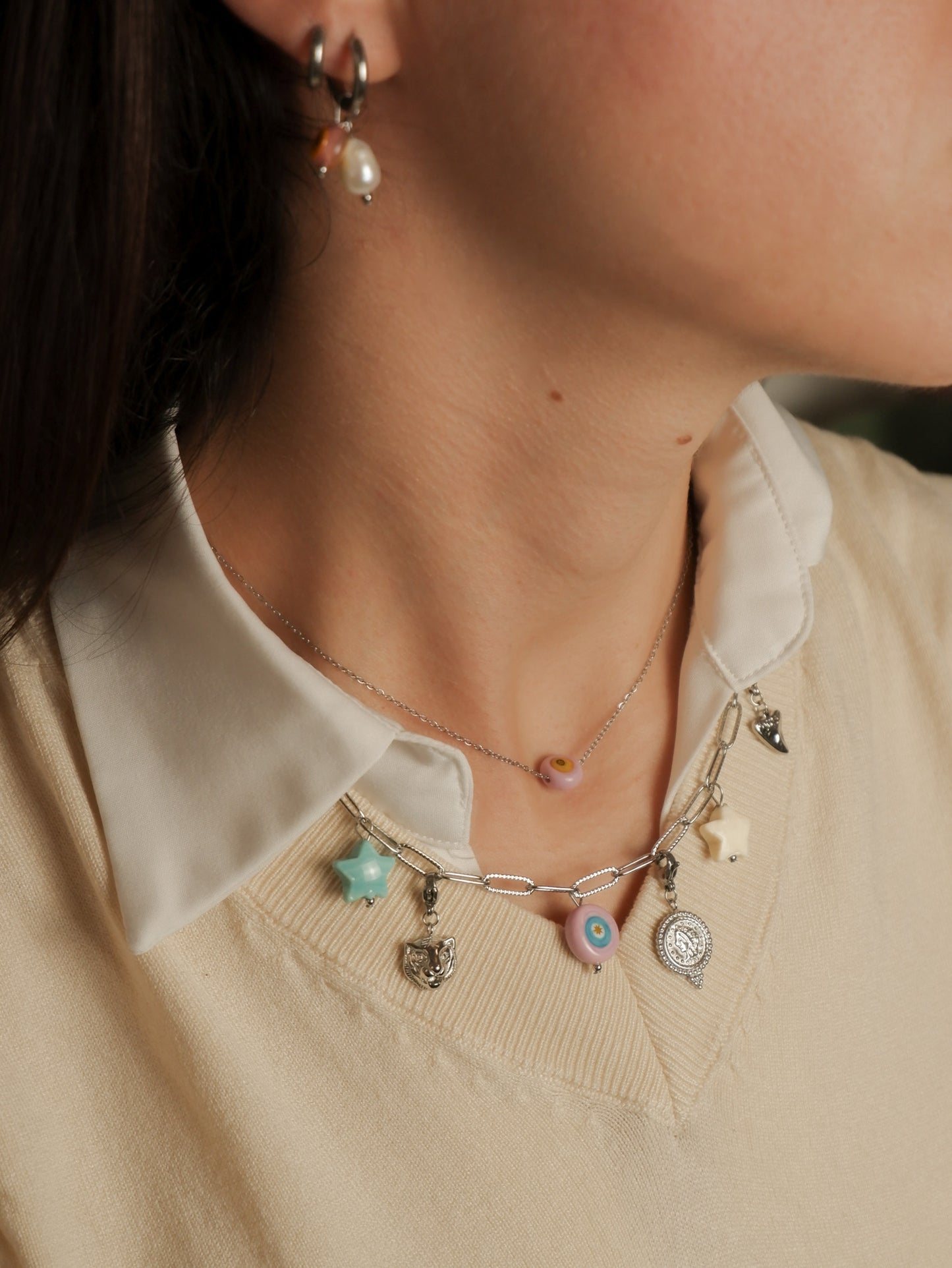 Collana Charm Bar #classica ARGENTO